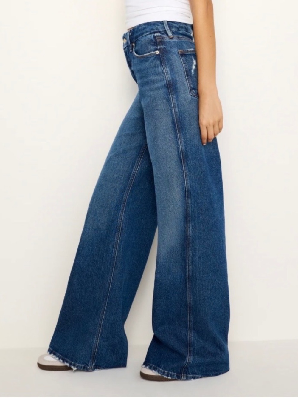 Good American Good Skate Wide Leg Jeans in Indigo 062 Size 6 - Picture 2 of 5